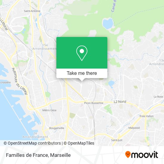 Familles de France map