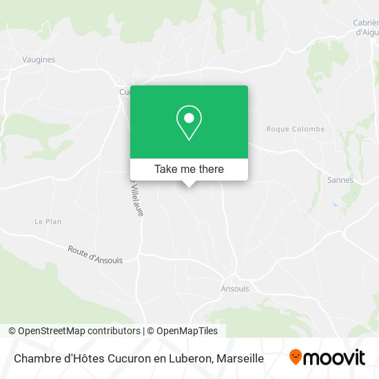 Chambre d'Hôtes Cucuron en Luberon map