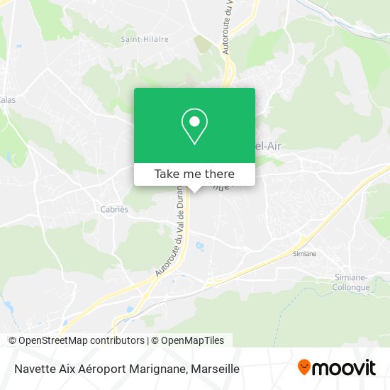 Navette Aix Aéroport Marignane map