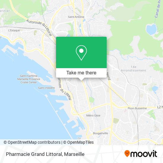 Mapa Pharmacie Grand Littoral