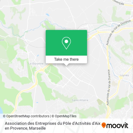 Mapa Association des Entreprises du Pôle d'Activités d'Aix en Provence