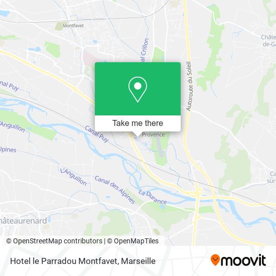 Hotel le Parradou Montfavet map