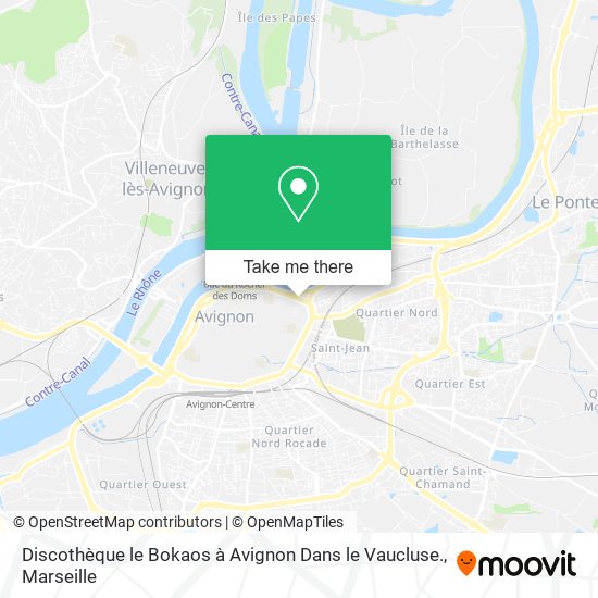 Discothèque le Bokaos à Avignon Dans le Vaucluse. map