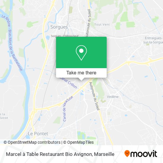 Marcel à Table Restaurant Bio Avignon map