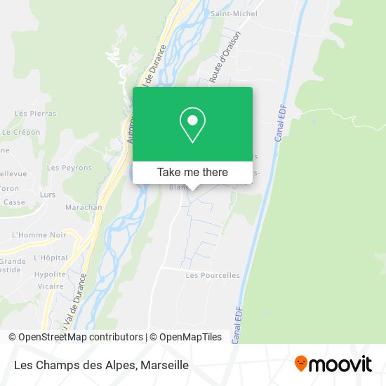 Mapa Les Champs des Alpes