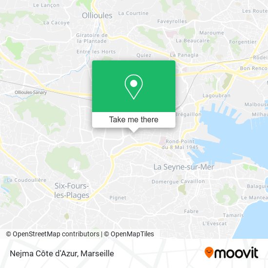 Nejma Côte d'Azur map