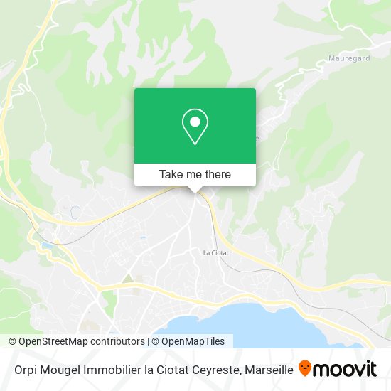 Orpi Mougel Immobilier la Ciotat Ceyreste map