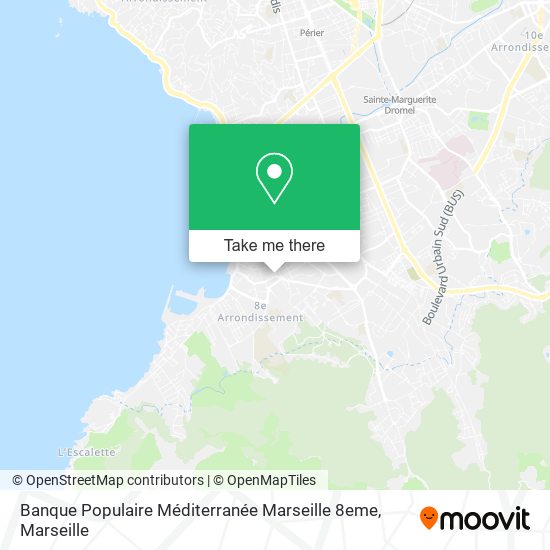 Banque Populaire Méditerranée Marseille 8eme map
