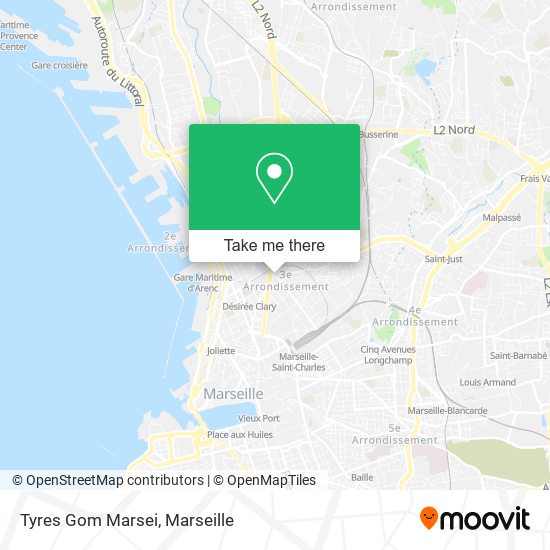 Tyres Gom Marsei map