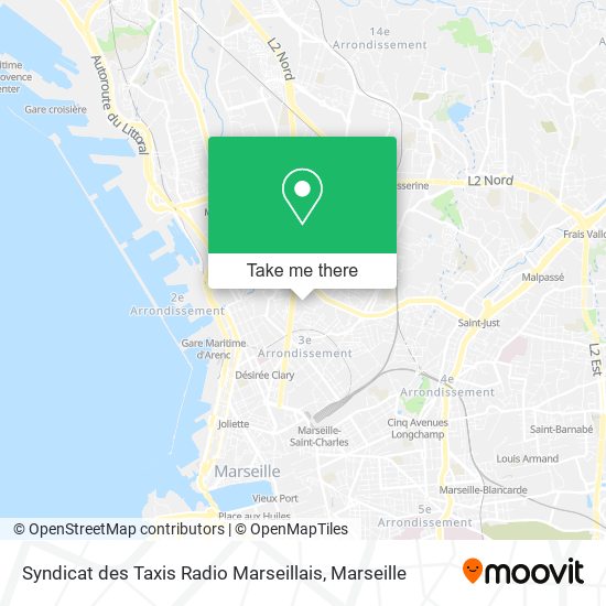 Mapa Syndicat des Taxis Radio Marseillais