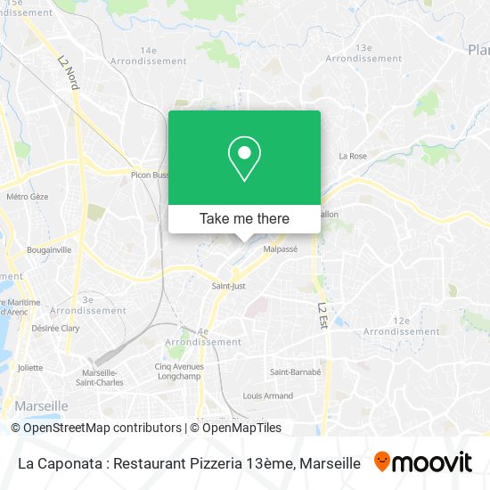 La Caponata : Restaurant Pizzeria 13ème map