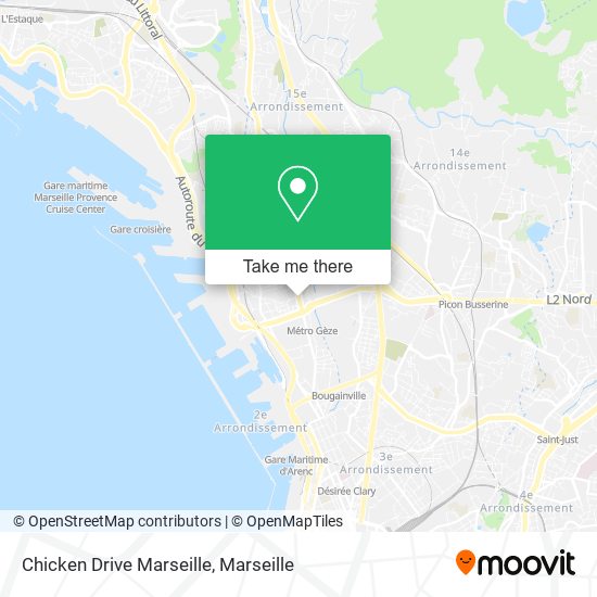 Chicken Drive Marseille map