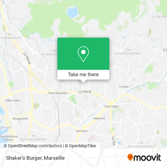 Shaker's Burger map