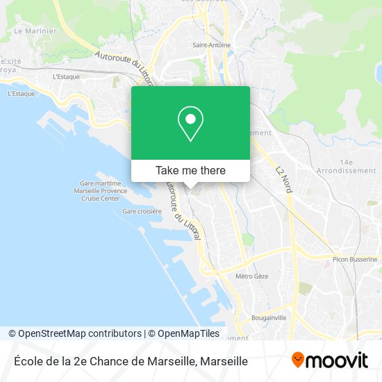 Mapa École de la 2e Chance de Marseille