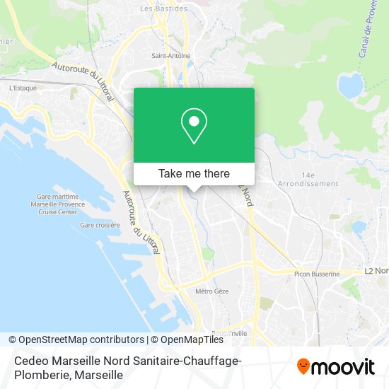 Mapa Cedeo Marseille Nord Sanitaire-Chauffage-Plomberie