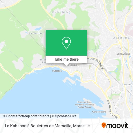 Mapa Le Kabanon à Boulettes de Marseille