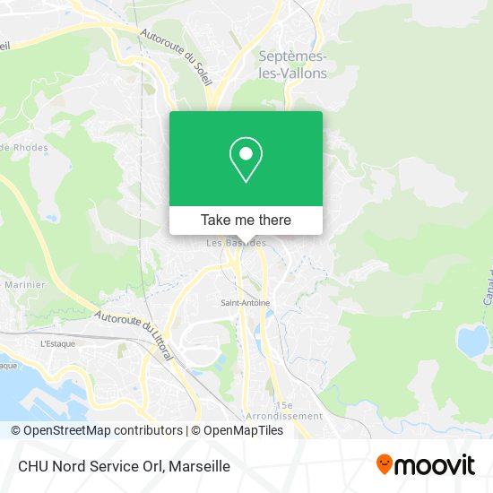 CHU Nord Service Orl map