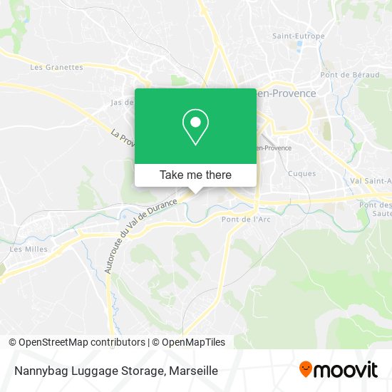 Mapa Nannybag Luggage Storage