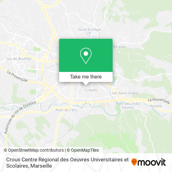 Crous Centre Régional des Oeuvres Universitaires et Scolaires map