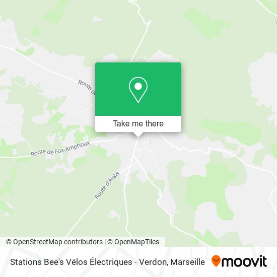 Stations Bee's Vélos Électriques - Verdon map