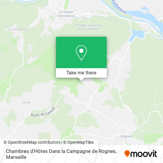 Chambres d'Hôtes Dans la Campagne de Rognes map