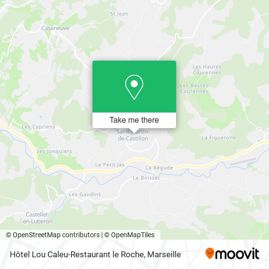 Mapa Hôtel Lou Caleu-Restaurant le Roche