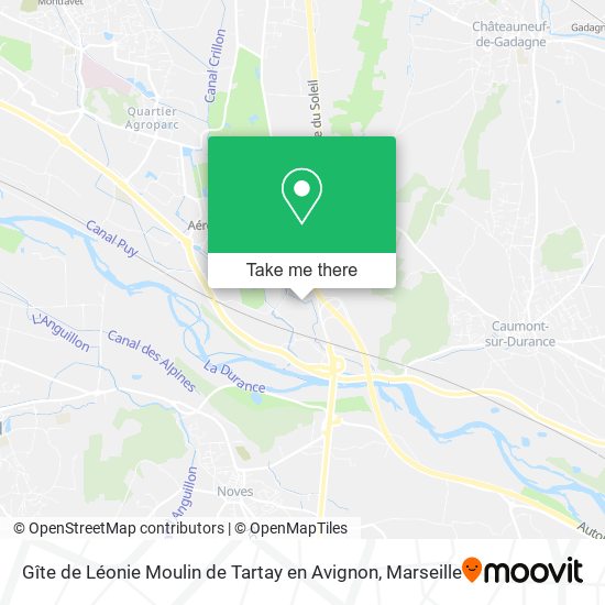 Gîte de Léonie Moulin de Tartay en Avignon map