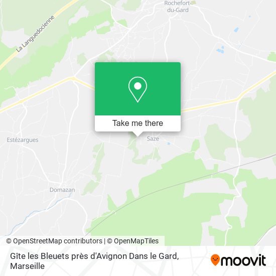Gîte les Bleuets près d'Avignon Dans le Gard map