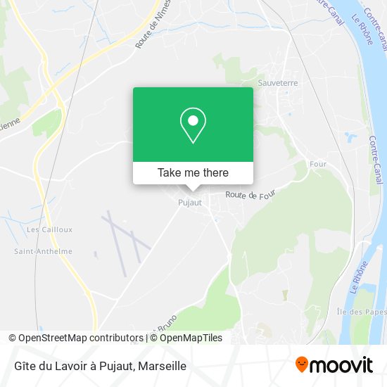 Gîte du Lavoir à Pujaut map