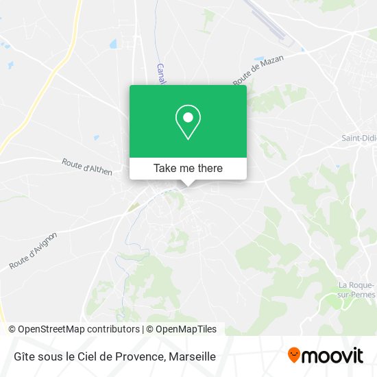 Gîte sous le Ciel de Provence map