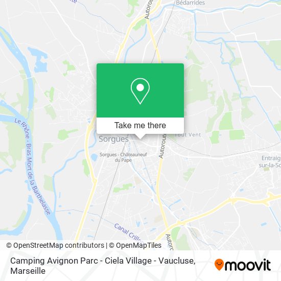 Camping Avignon Parc - Ciela Village - Vaucluse map