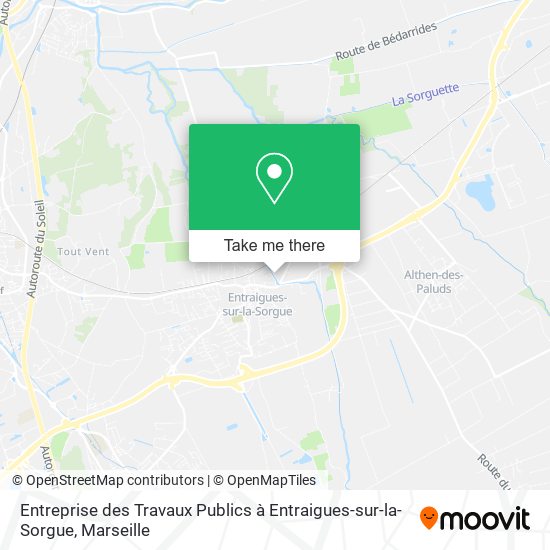 Mapa Entreprise des Travaux Publics à Entraigues-sur-la-Sorgue