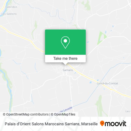 Palais d'Orient Salons Marocains Sarrians map