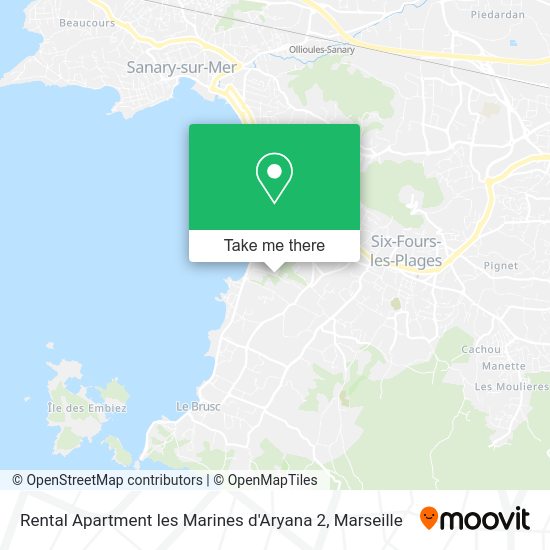 Rental Apartment les Marines d'Aryana 2 map