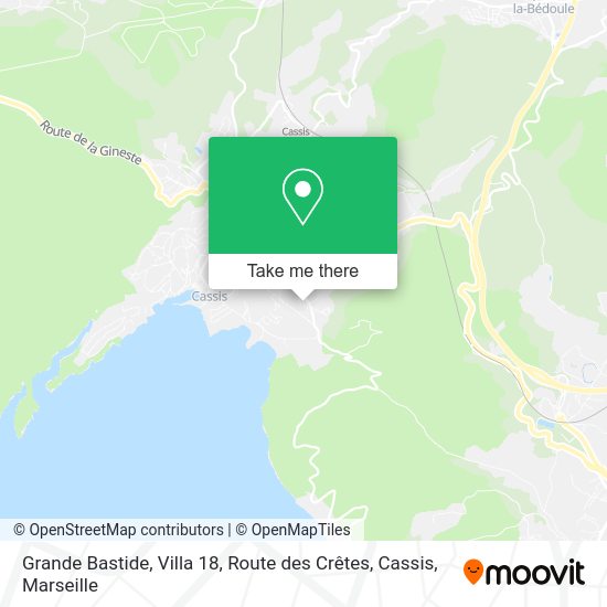 Grande Bastide, Villa 18, Route des Crêtes, Cassis map