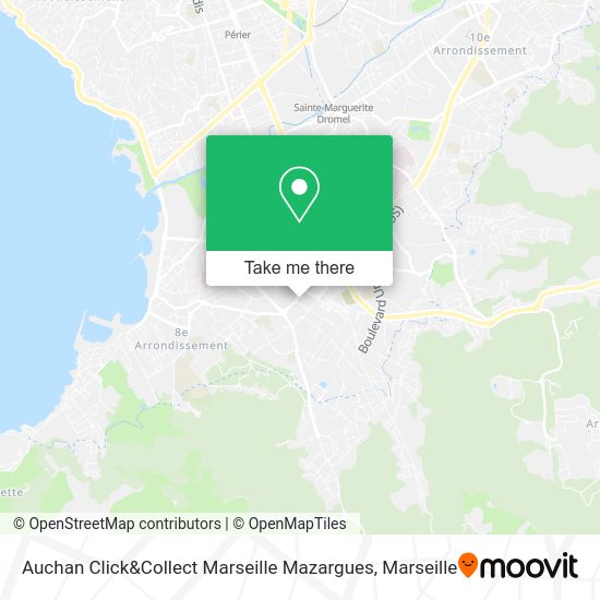 Auchan Click&Collect Marseille Mazargues map