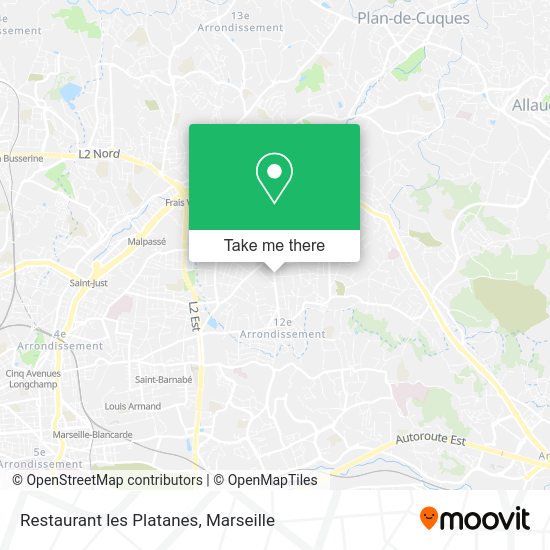 Restaurant les Platanes map