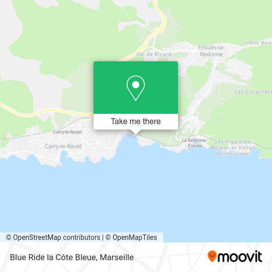 Blue Ride la Côte Bleue map