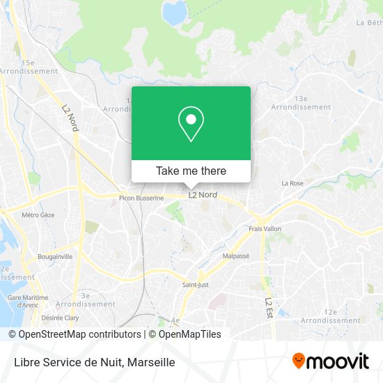 Libre Service de Nuit map