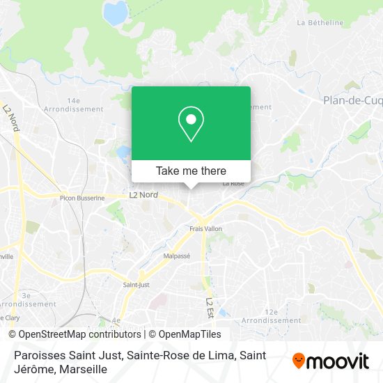 Paroisses Saint Just, Sainte-Rose de Lima, Saint Jérôme map