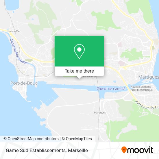 Game Sud Establissements map