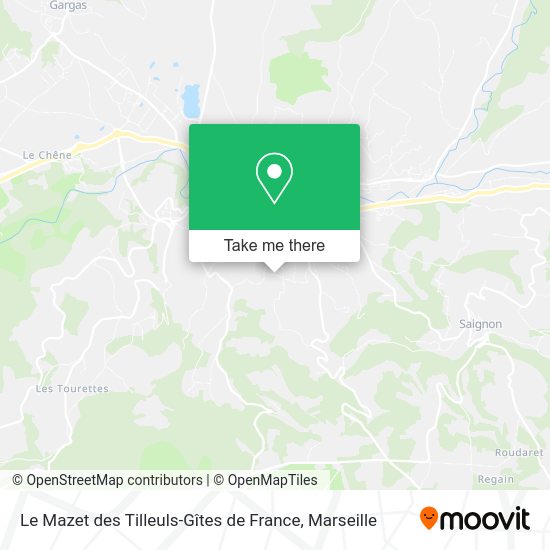 Le Mazet des Tilleuls-Gîtes de France map
