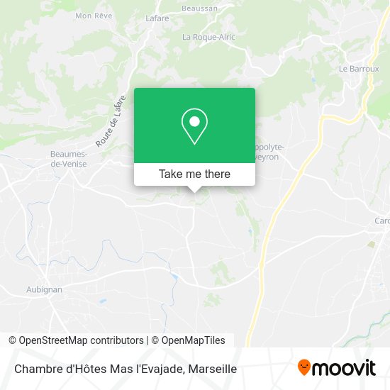 Chambre d'Hôtes Mas l'Evajade map