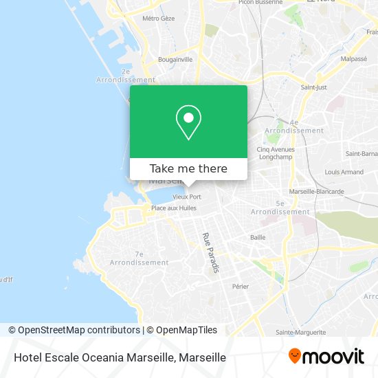 Hotel Escale Oceania Marseille map