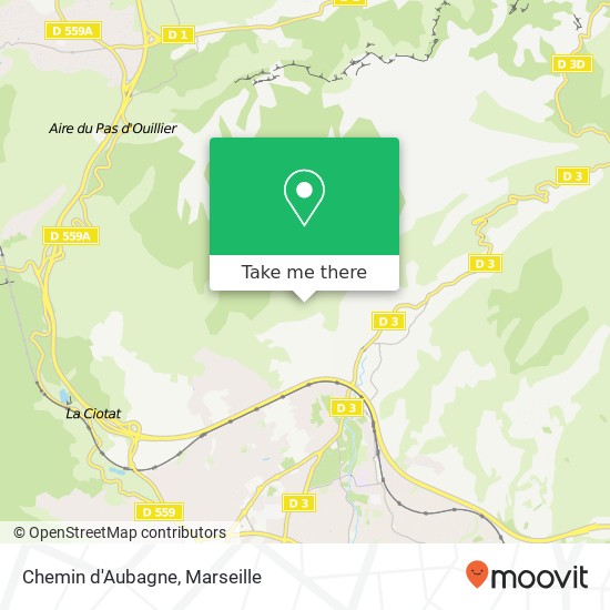 Mapa Chemin d'Aubagne