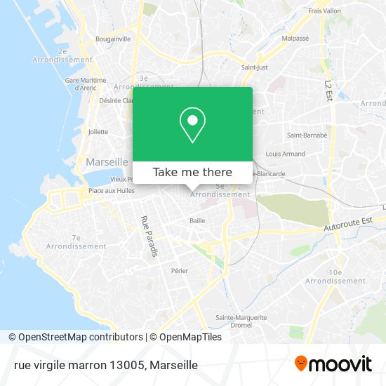 rue virgile marron 13005 map
