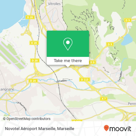 Mapa Novotel Aéroport Marseille