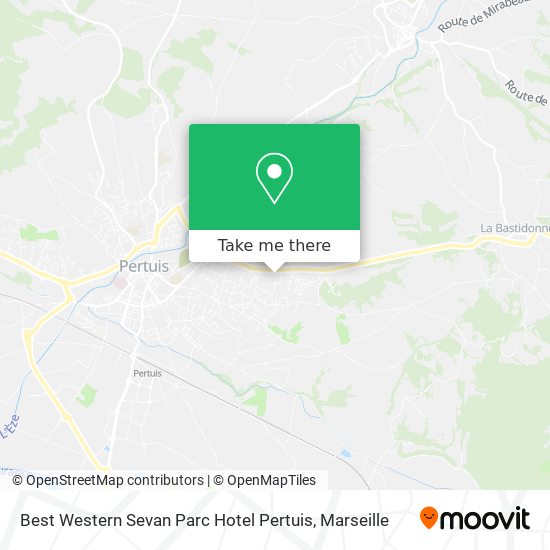 Best Western Sevan Parc Hotel Pertuis map