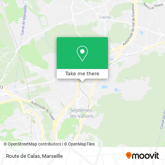 Route de Calas map