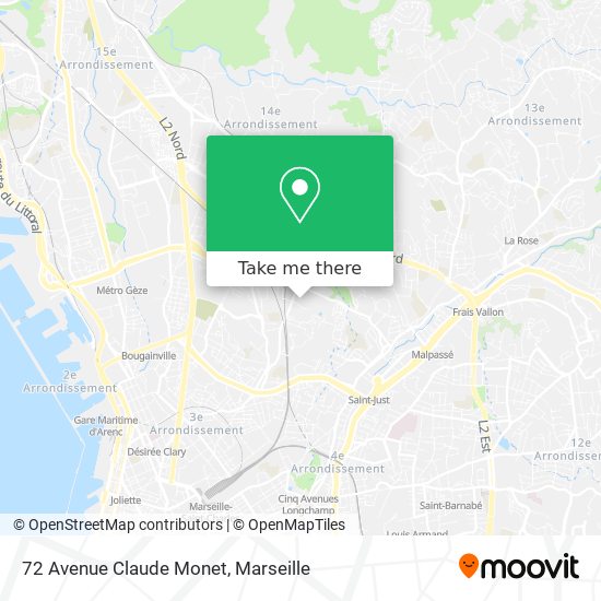 Mapa 72 Avenue Claude Monet